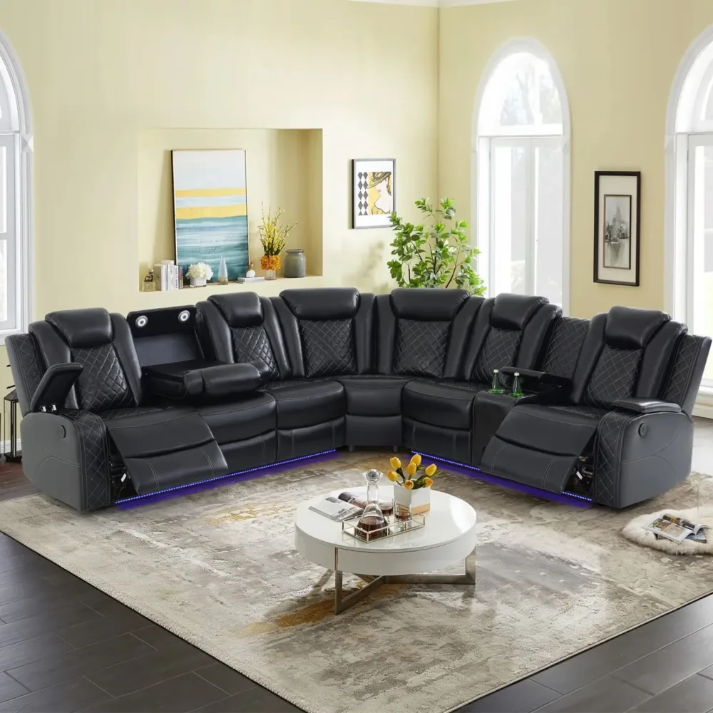 Sofa led gray black