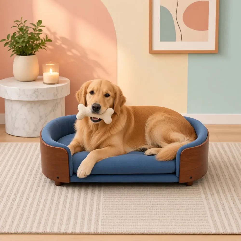 Dog Bed blue 38.58" 26.77"