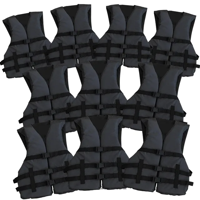 Life Jacket 10 pack black adjustable