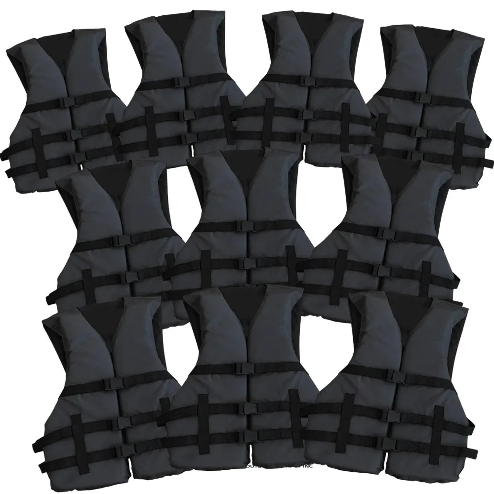 Life Jacket 10 pack black adjustable