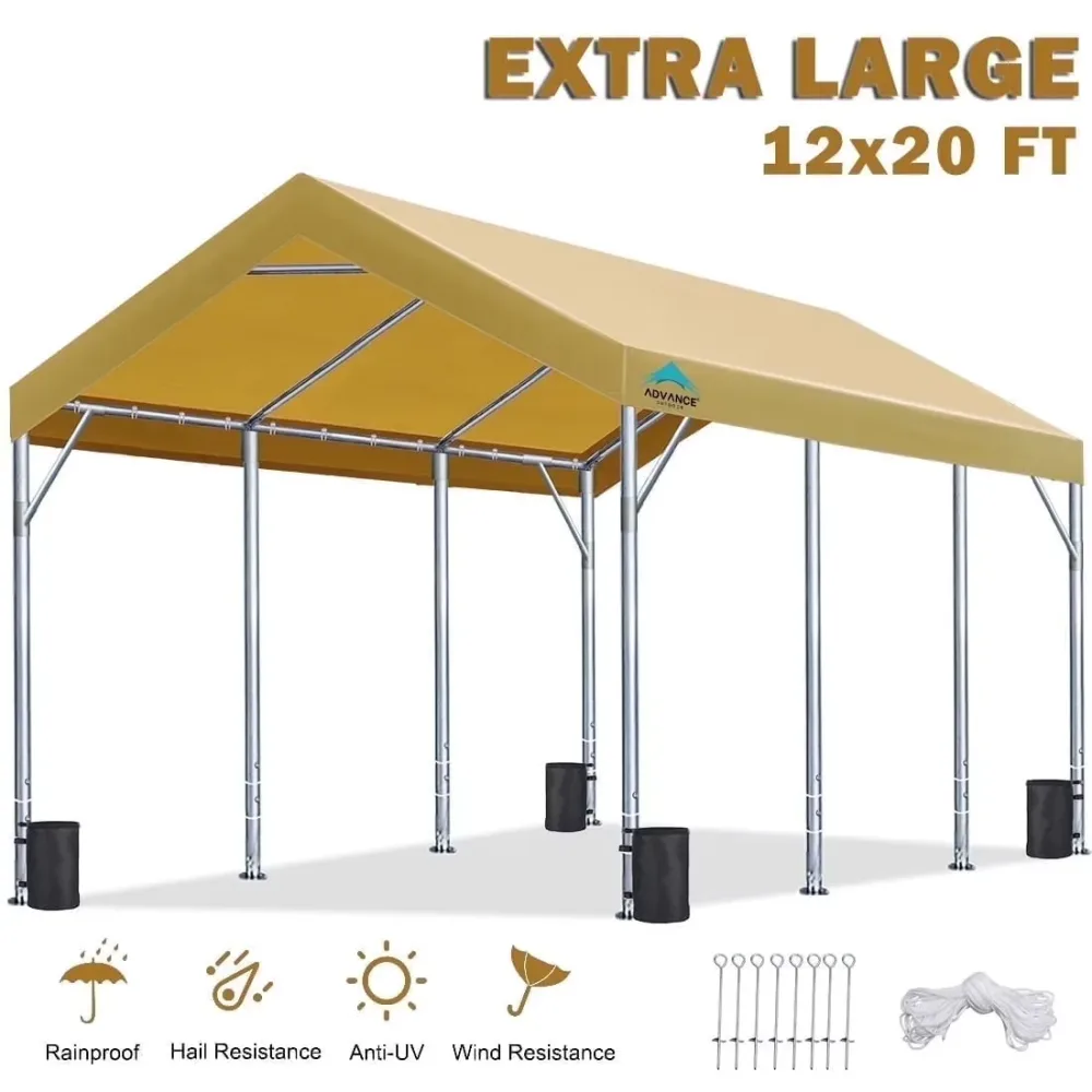 Carport silver gray beige