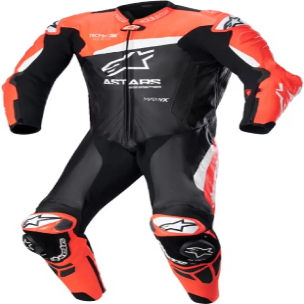 Leather Motorcycle black red white