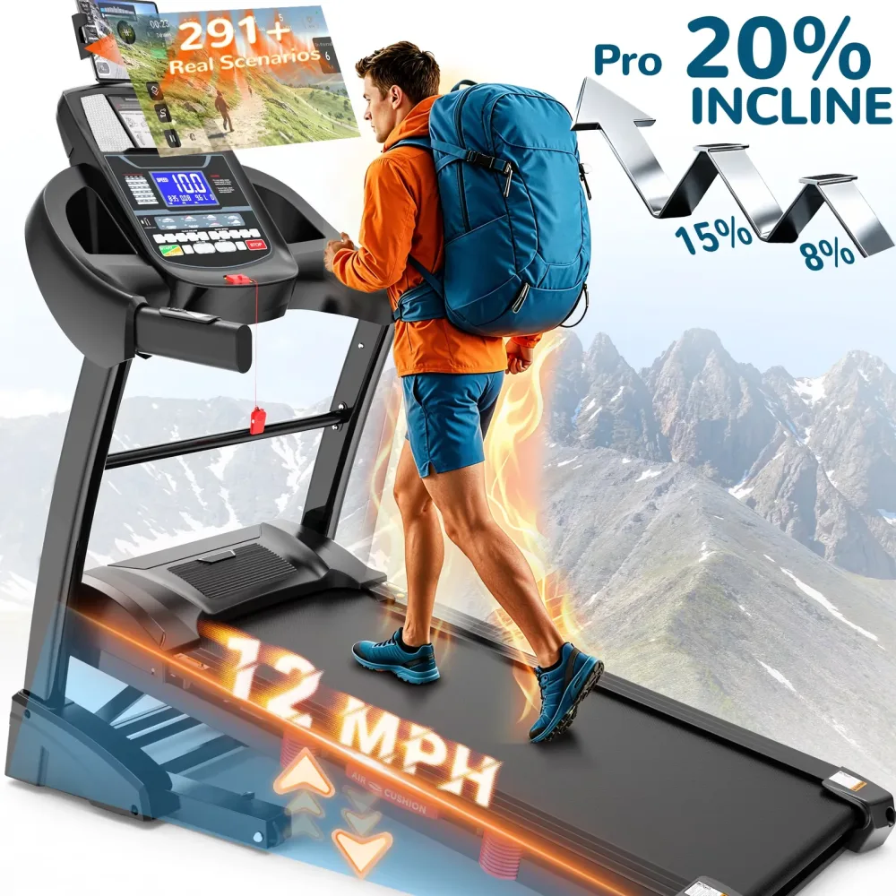 Incline Treadmill 400 lb folding bluetooth