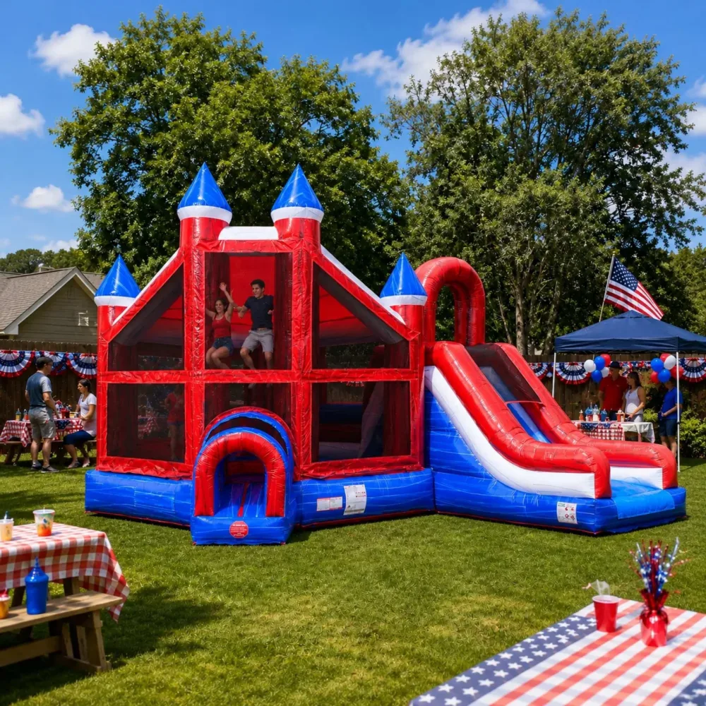 Backyard Play red white blue