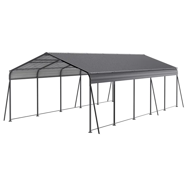 Metal Carport 26.5 ft gray 13 w