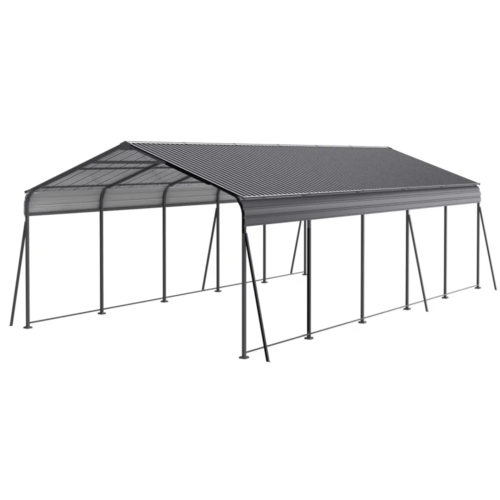 Metal Carport 26.5 ft gray 13 w