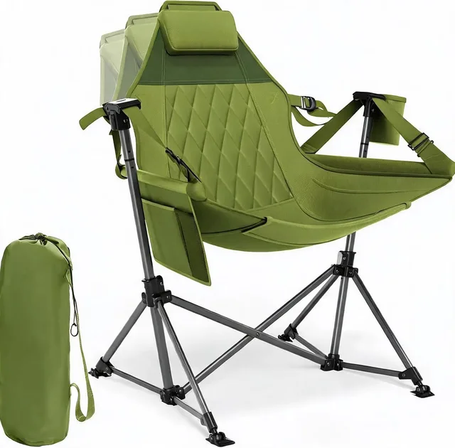 Camping Chair 400 lbs adjustable green