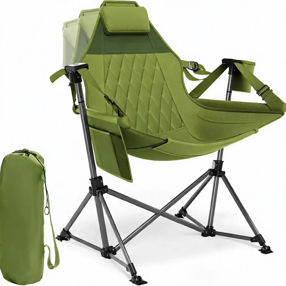 Camping Chair 400 lbs adjustable green