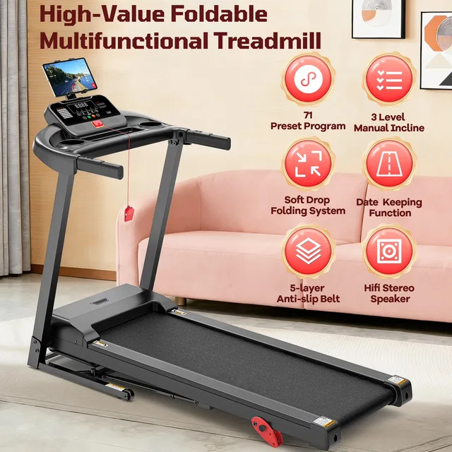 Foldable Treadmill 3.5hp 300 lbs