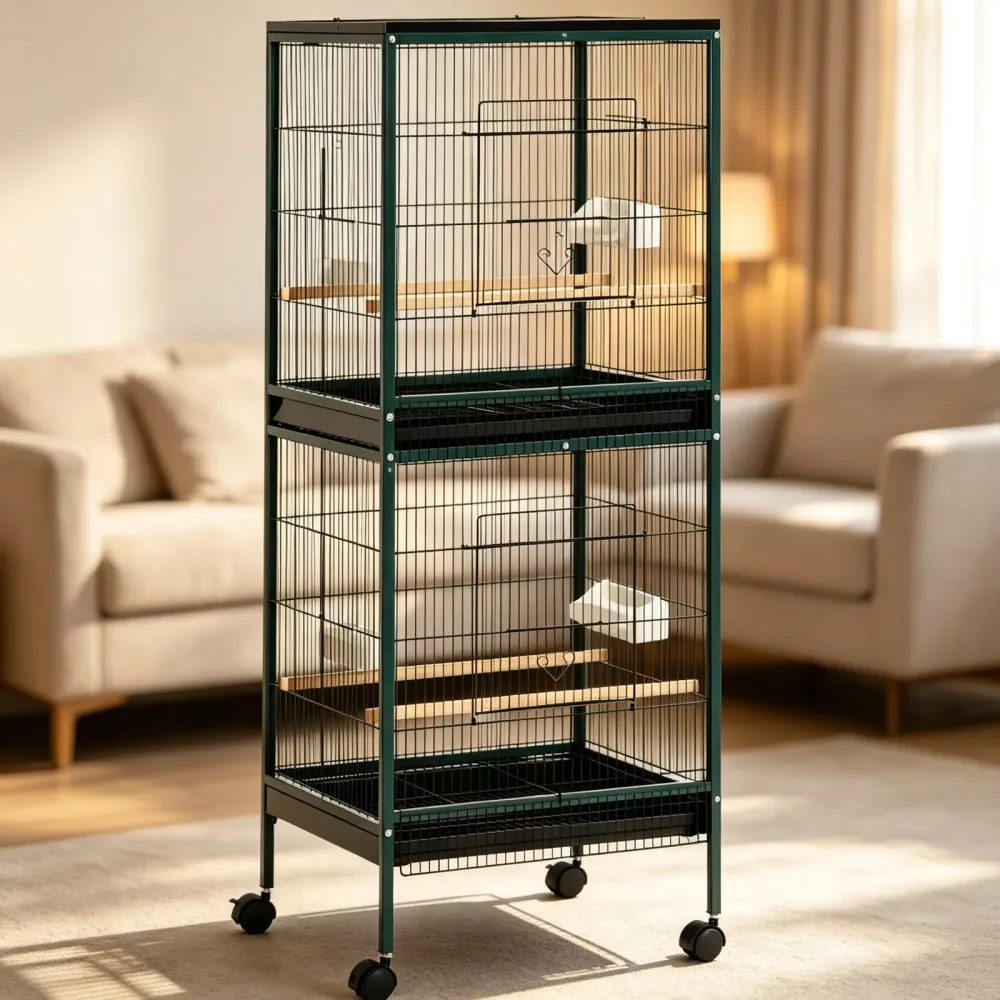 Bird Cage black green portable