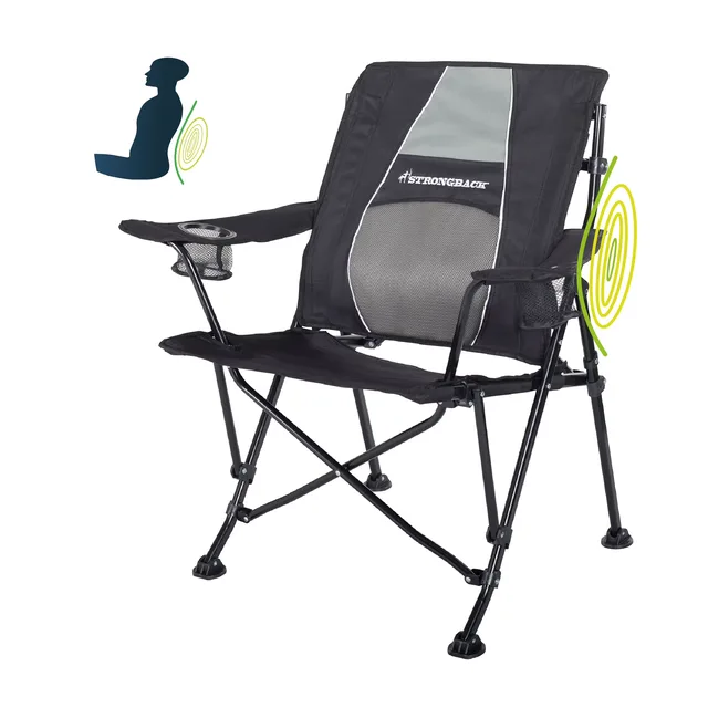 Camp Chair folding black grey