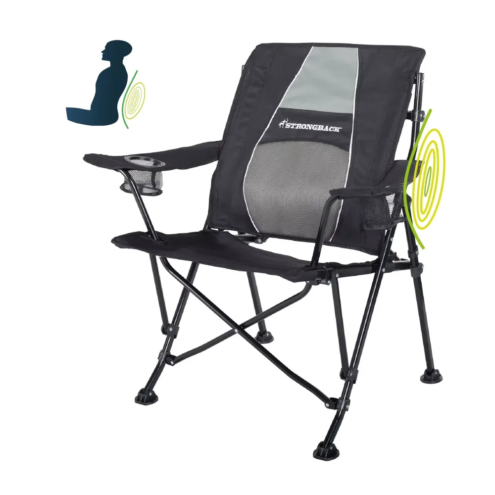 Camp Chair folding black grey