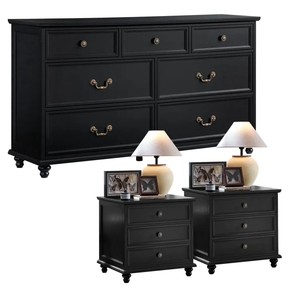 Bedroom Furniture white black 54 inches
