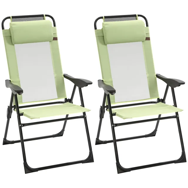 Chair folding adjustable green