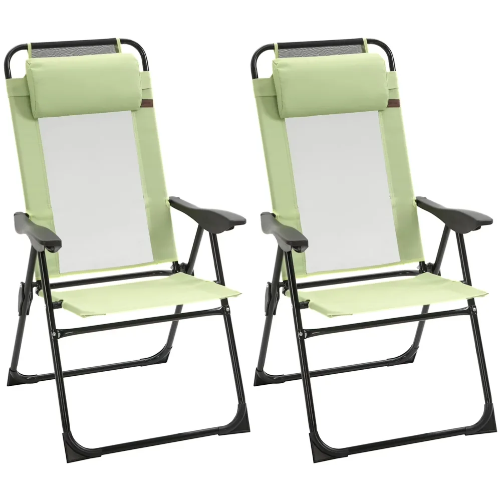 Chair folding adjustable green