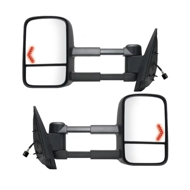 Door Mirror black folding led