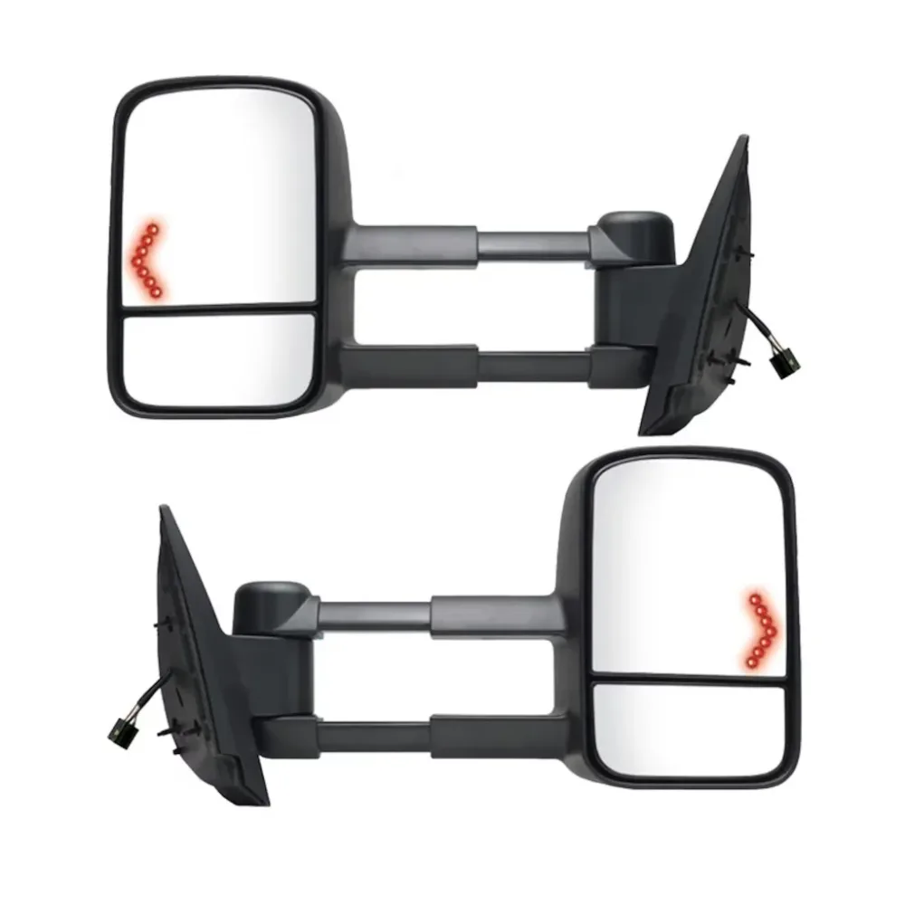 Door Mirror black folding led