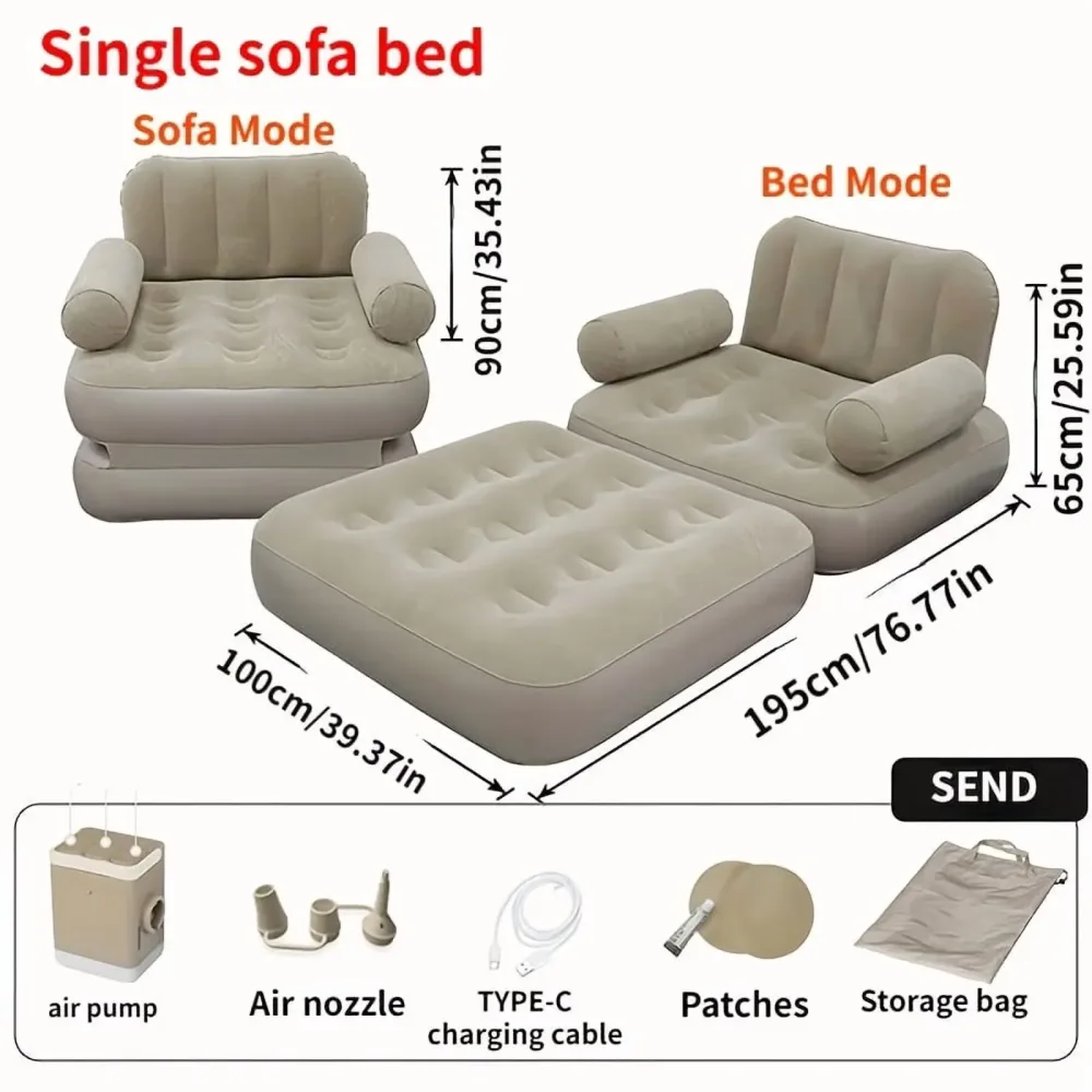 Inflatable Sofa foldable portable 2 people