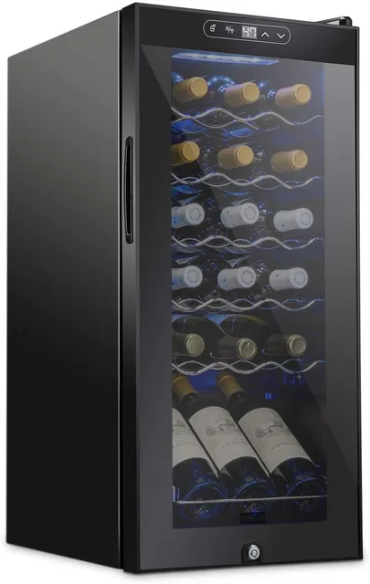 Wine Cooler black adjustable led