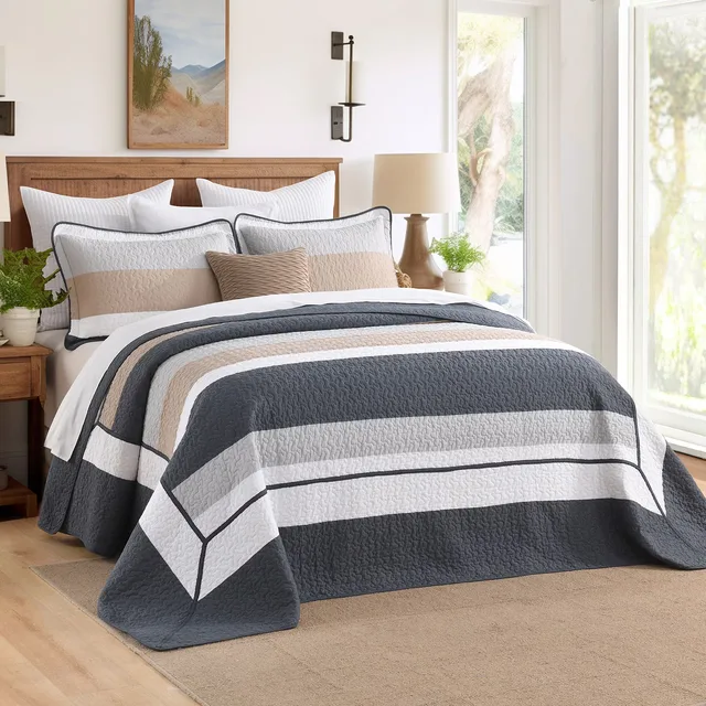 Bedding brown gray white