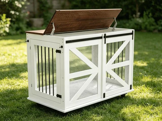 Dog Crate locking brown