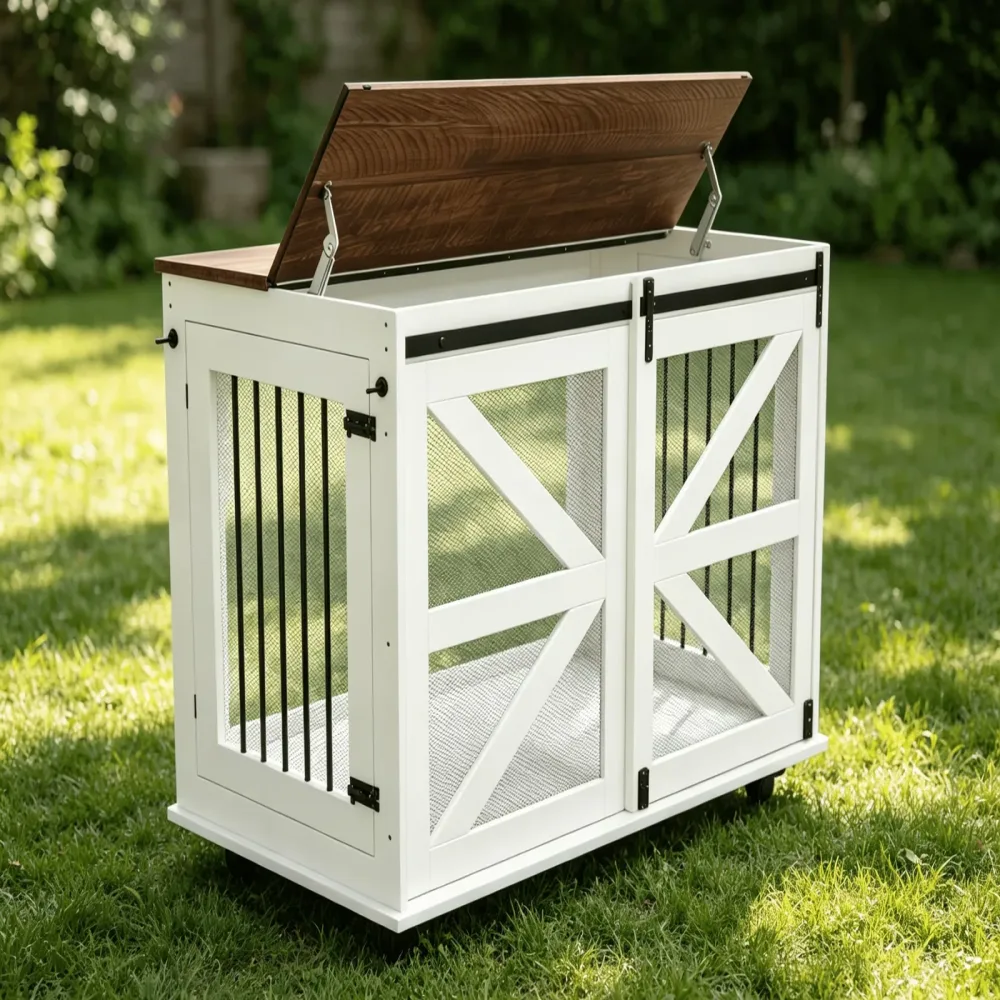 Dog Crate locking brown