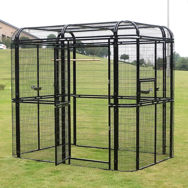 Bird Aviary silver brown black