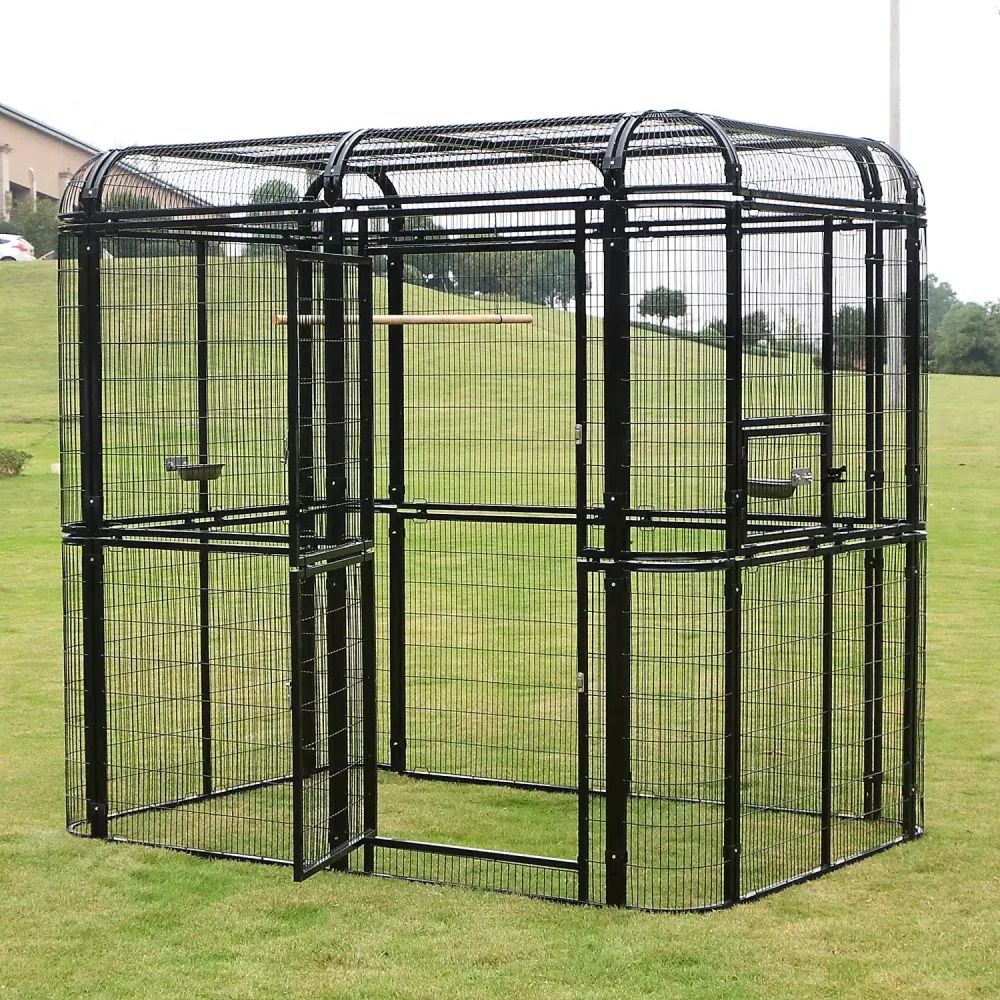 Bird Aviary silver brown black