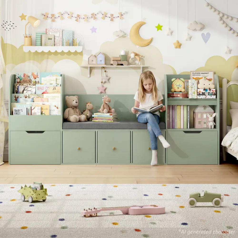 Toy Storage 71" white green