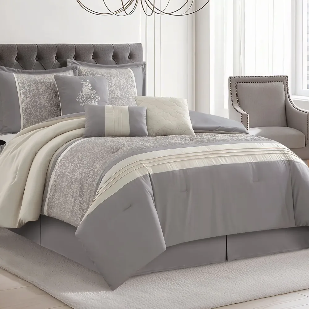 Bedding black grey 104"