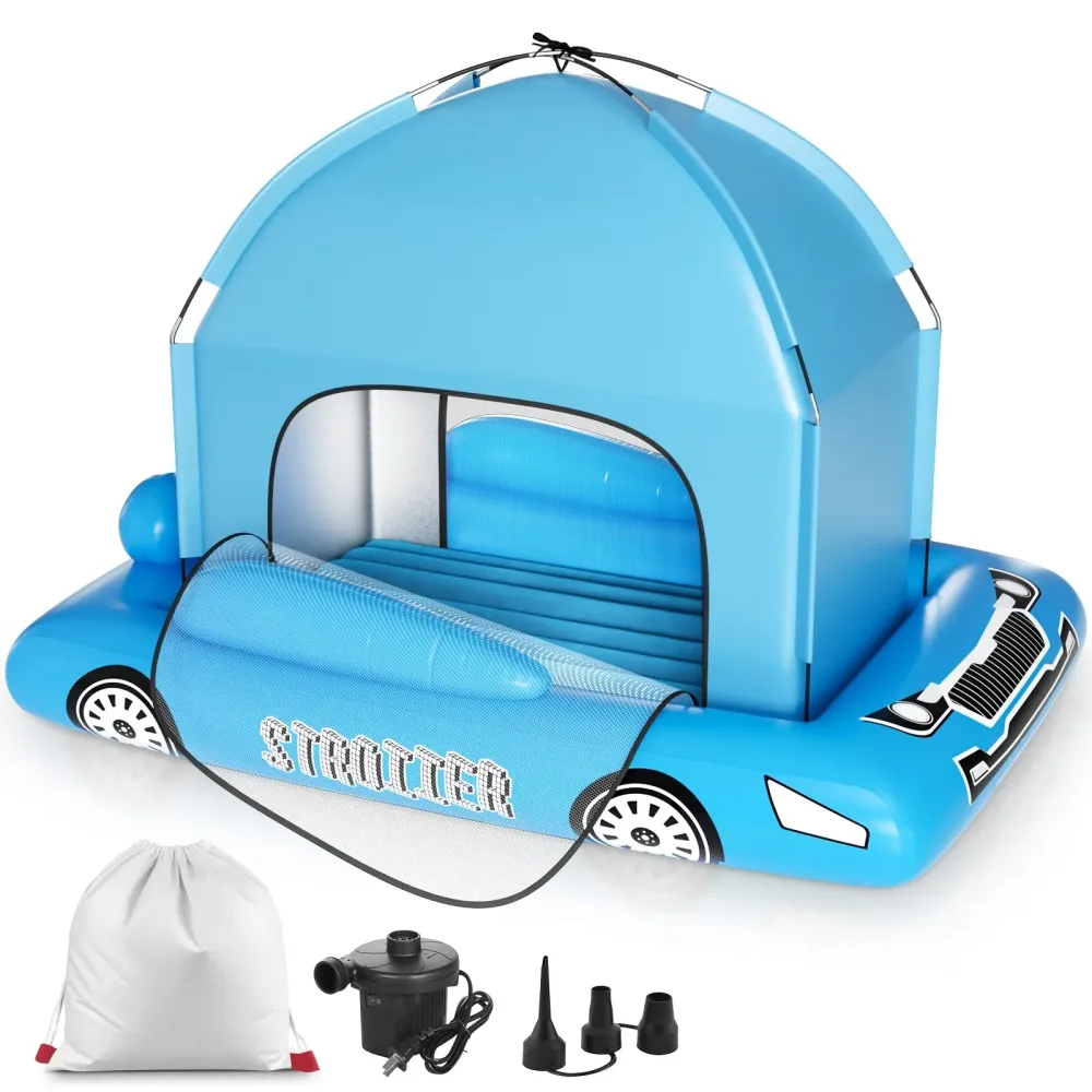 Bed portable foldable blue