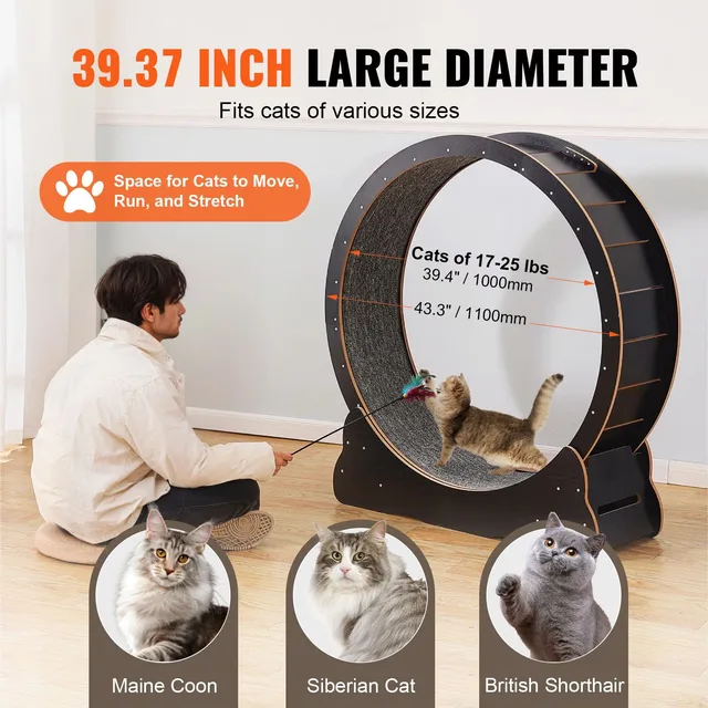 Cat Treadmill 43.3 inch black 12mm