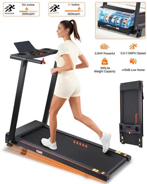 Incline Treadmill 300 lbs portable folding