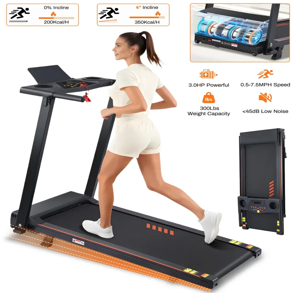Incline Treadmill 300 lbs portable folding