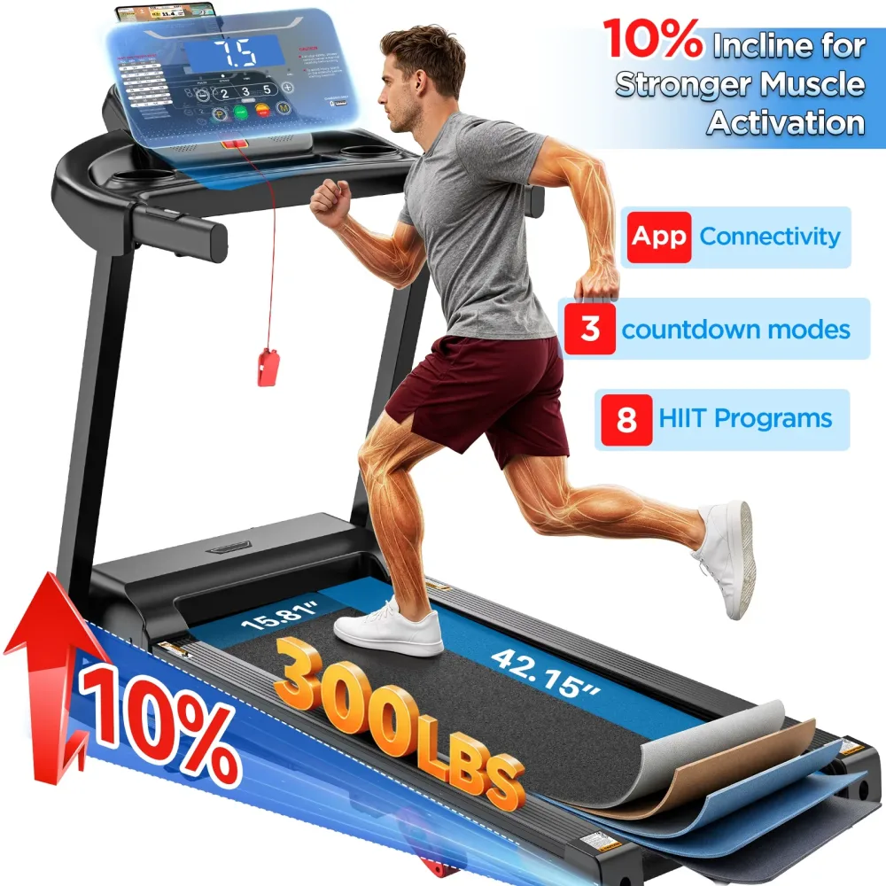 Folding Treadmill 3.5hp 300 lb