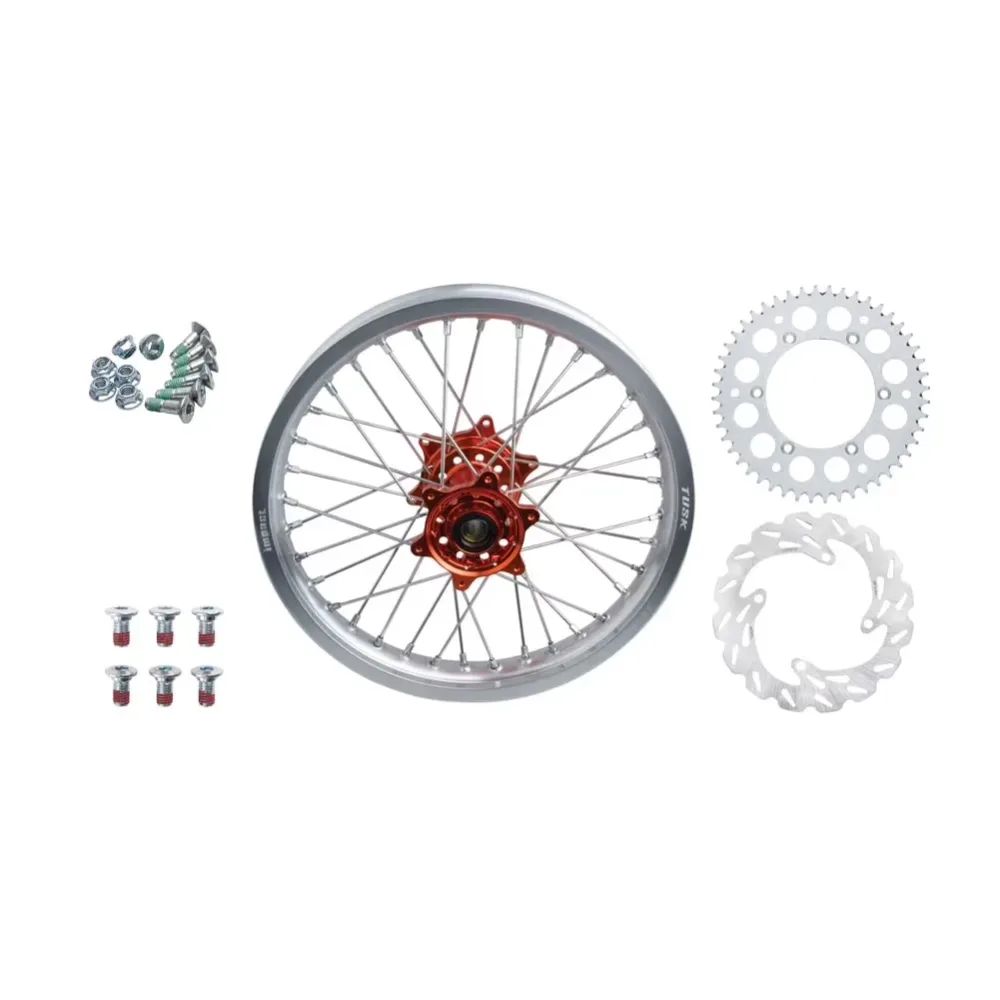 Wheel silver orange black