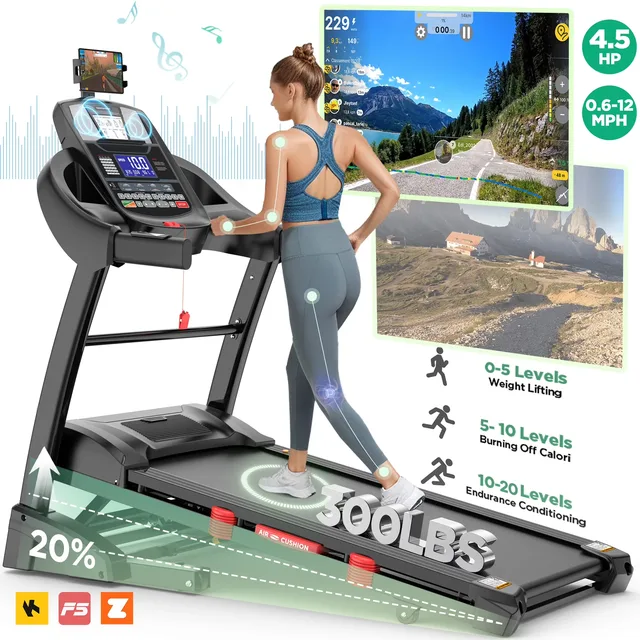 Folding Treadmill 4.5hp 300 lbs