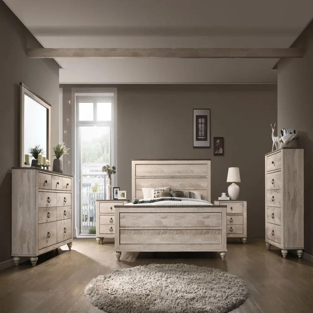 Bedroom white brown