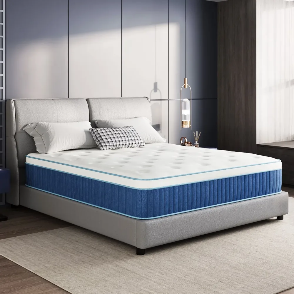Foam Mattress 12 inch blue white