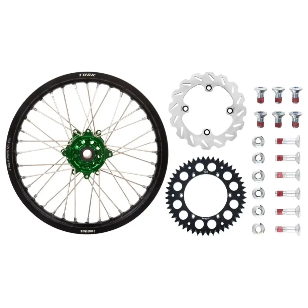 Wheel black silver green