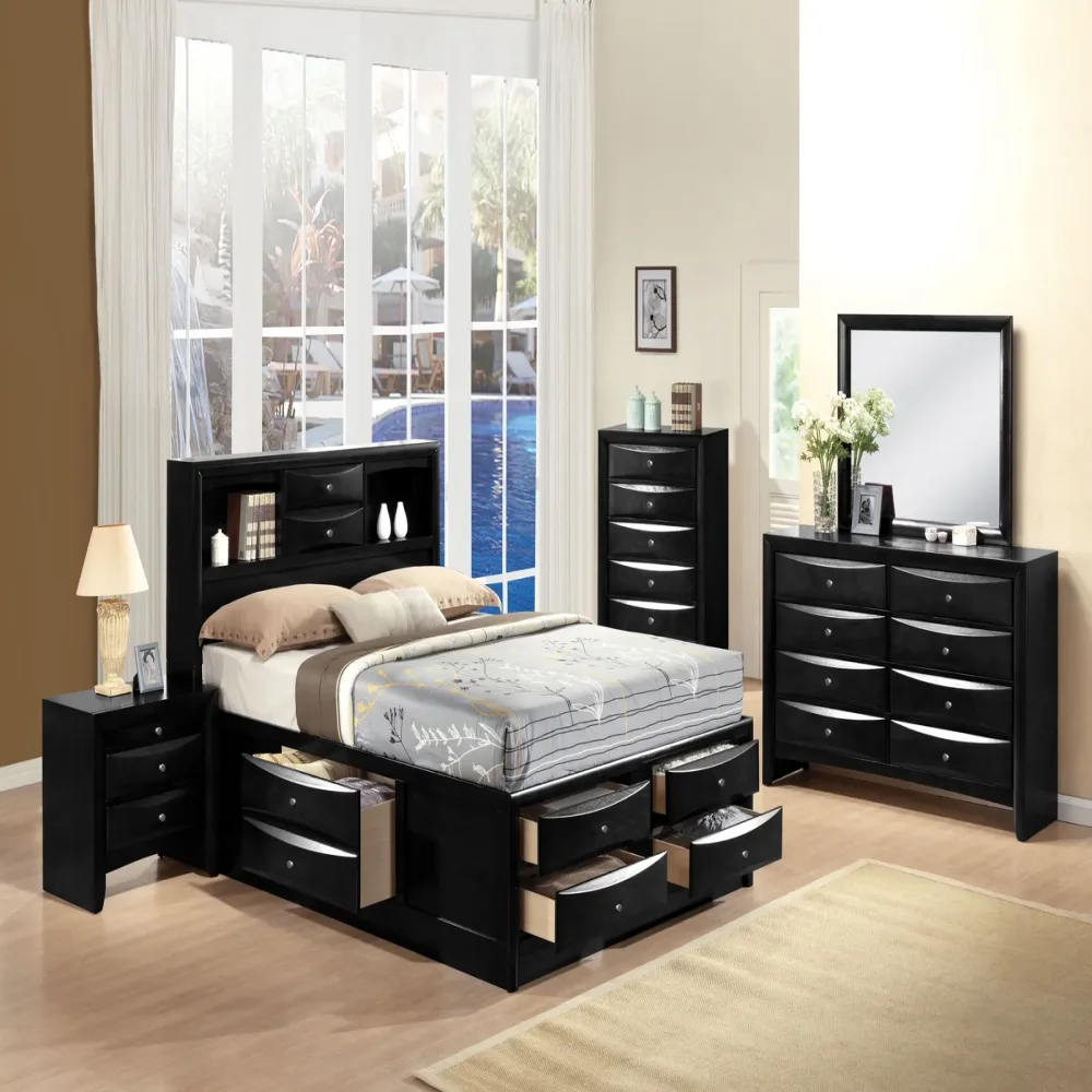 Bedroom black 91" 79"