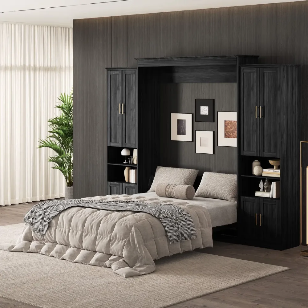 Bed foldable black 94.9"