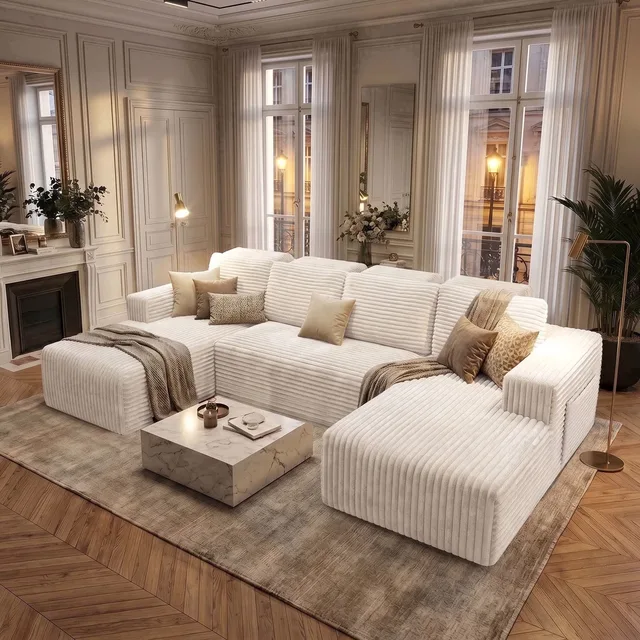 Living Room 113" black beige