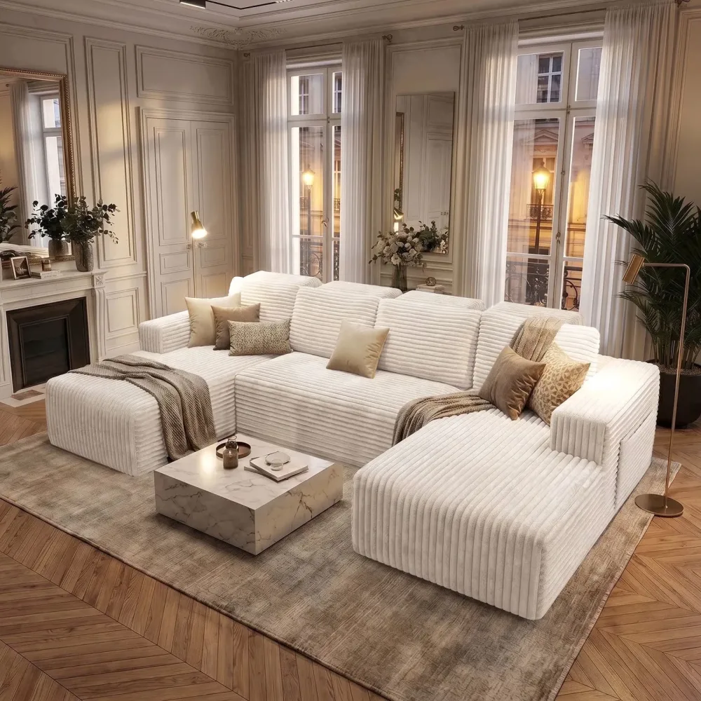 Living Room 113" black beige