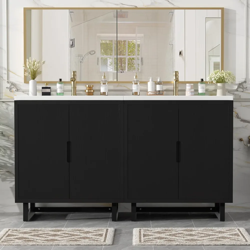 Storage Cabinet 60.2" black 60.2'