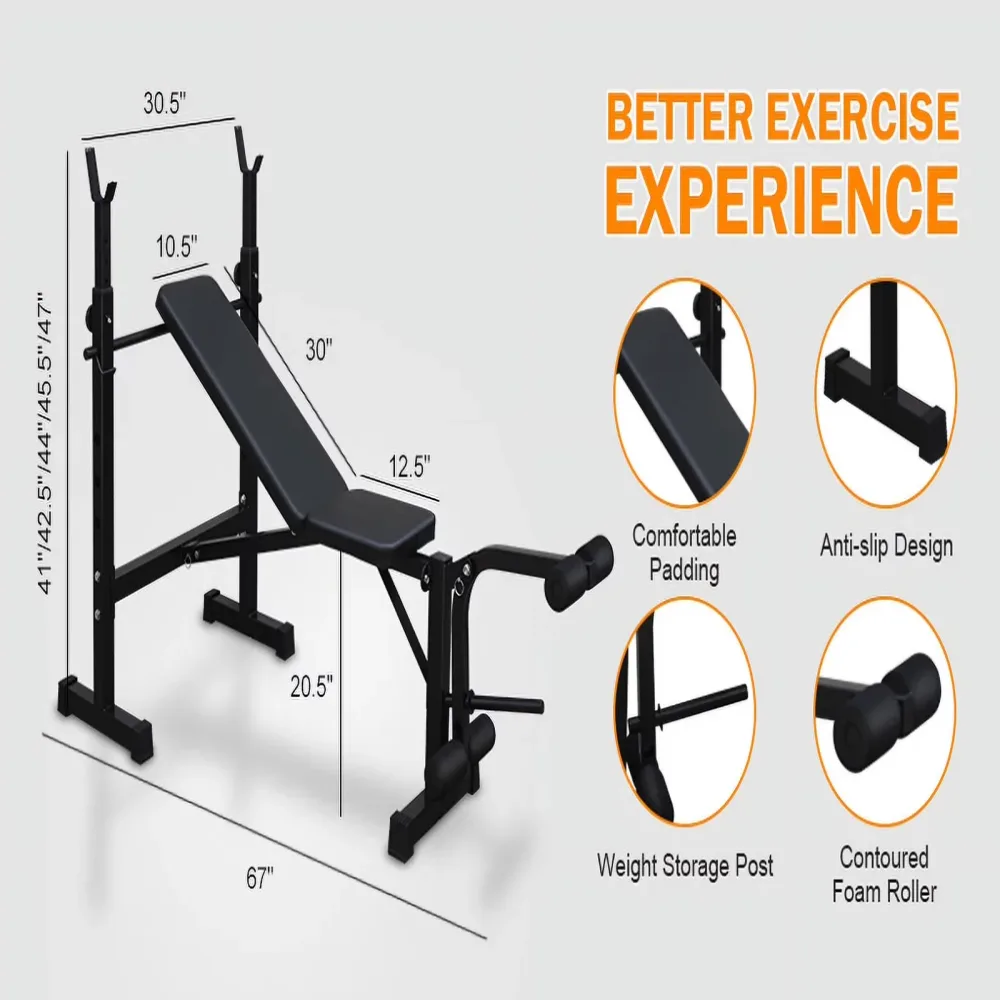 Weight Bench 300lbs 330 pounds adjustable
