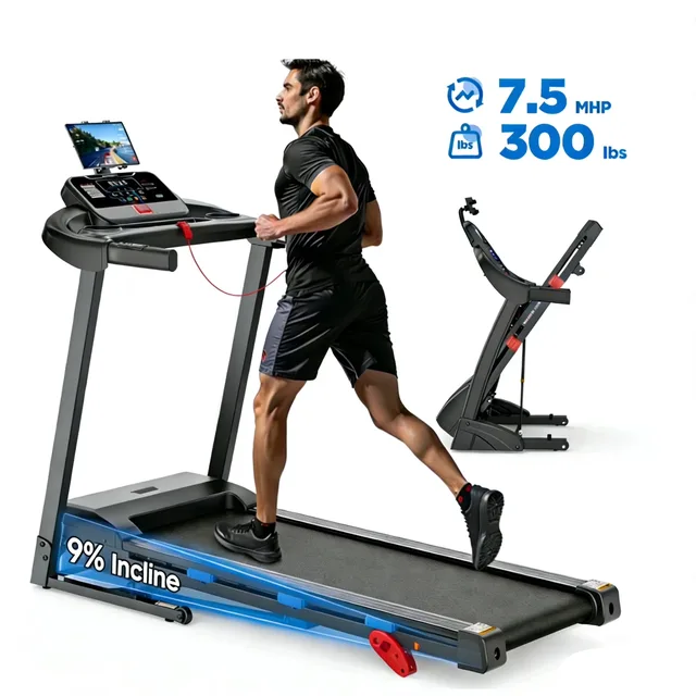 Treadmill 3hp 300lbs folding