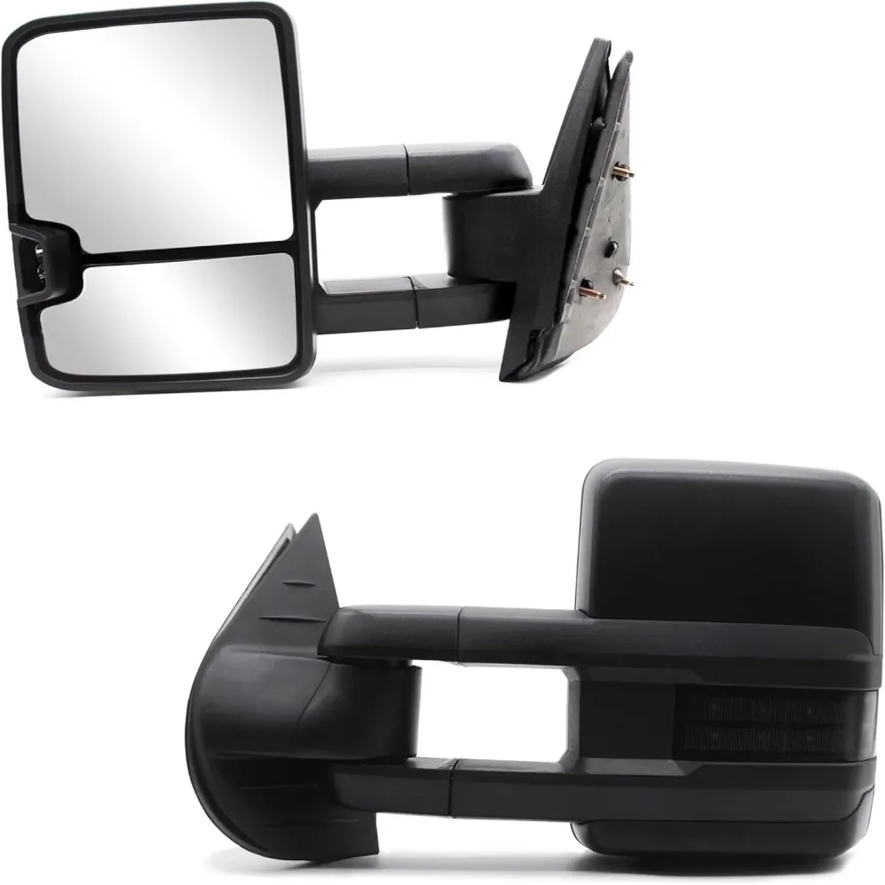 Tow Mirror telescoping folding black