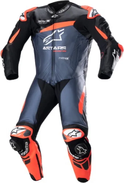 Leather Motorcycle black red blue