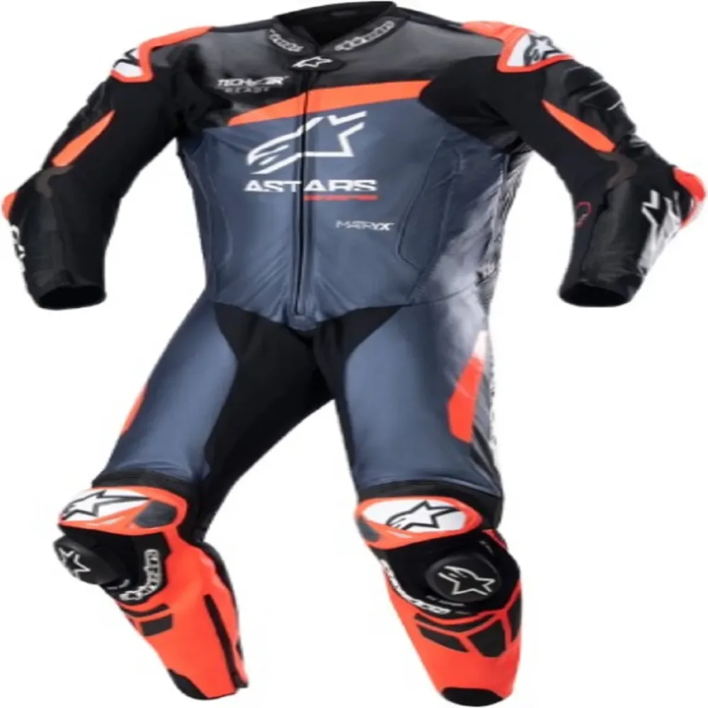 Leather Motorcycle black red blue